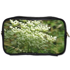 White Summer Flowers Toiletries Bags