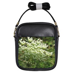 White Summer Flowers Girls Sling Bags