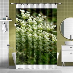 White Summer Flowers Shower Curtain 48  X 72  (small) 