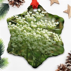 White Summer Flowers Snowflake Ornament (2-side)