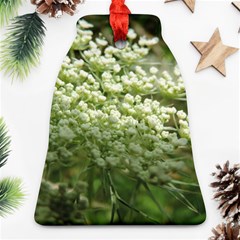 White Summer Flowers Bell Ornament (2 Sides)