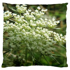 White Summer Flowers Large Cushion Case (one Side)