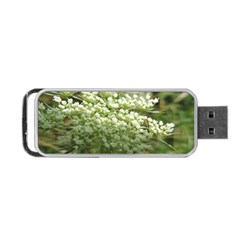 White Summer Flowers Portable Usb Flash (one Side)