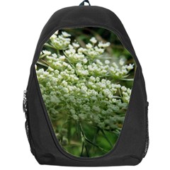 White Summer Flowers Backpack Bag by picsaspassion