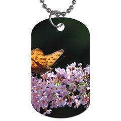 Butterfly Sitting On Flowers Dog Tag (one Side)