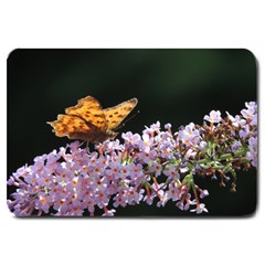 Butterfly Sitting On Flowers Large Doormat  by picsaspassion