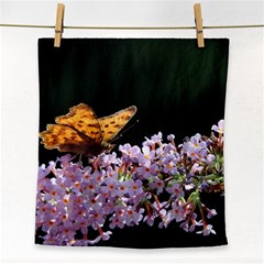 Butterfly Sitting On Flowers Face Towel