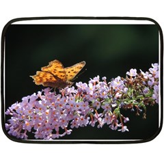 Butterfly Sitting On Flowers Double Sided Fleece Blanket (mini) 