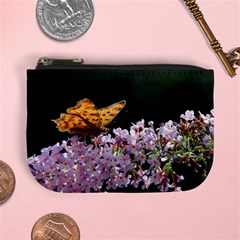 Butterfly Sitting On Flowers Mini Coin Purses