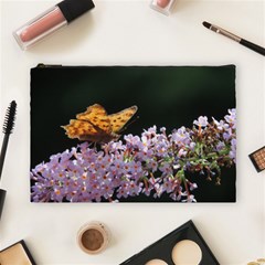 Butterfly Sitting On Flowers Cosmetic Bag (large) 