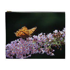 Butterfly Sitting On Flowers Cosmetic Bag (xl)