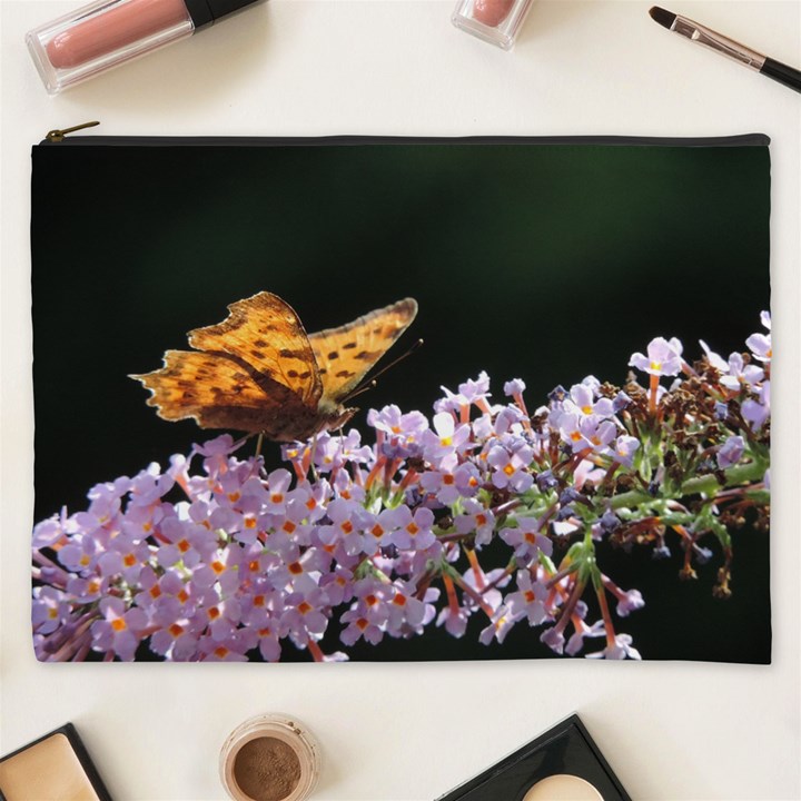 Butterfly sitting on flowers Cosmetic Bag (XXXL) 