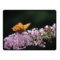 Butterfly Sitting On Flowers Double Sided Fleece Blanket (small) 