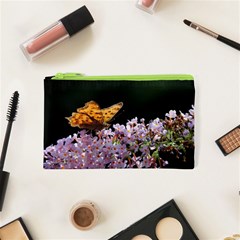 Butterfly Sitting On Flowers Cosmetic Bag (xs)