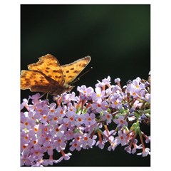 Butterfly Sitting On Flowers Drawstring Bag (small)