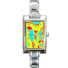 Colorful Decor Rectangle Italian Charm Watch by Valentinaart