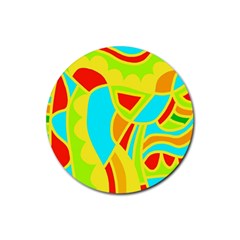 Colorful Decor Rubber Coaster (round) 