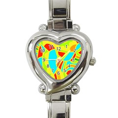 Colorful Decor Heart Italian Charm Watch