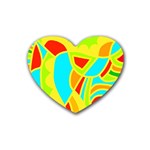 Colorful decor Heart Coaster (4 pack)  Front