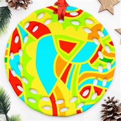 Colorful Decor Round Filigree Ornament (2side)