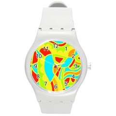 Colorful Decor Round Plastic Sport Watch (m)