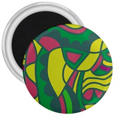 Green Abstract Decor 3  Magnets