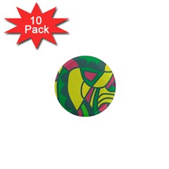 Green Abstract Decor 1  Mini Magnet (10 Pack) 