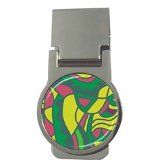 Green Abstract Decor Money Clips (round) 