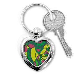 Green Abstract Decor Key Chains (heart) 