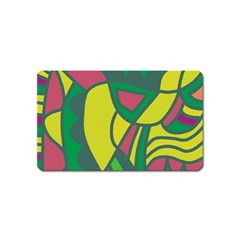 Green Abstract Decor Magnet (name Card) by Valentinaart