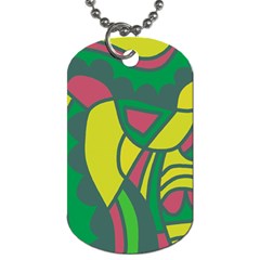 Green Abstract Decor Dog Tag (two Sides)