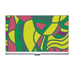 Green Abstract Decor Business Card Holders