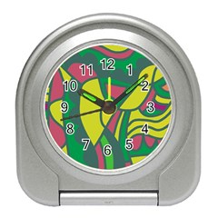 Green Abstract Decor Travel Alarm Clocks