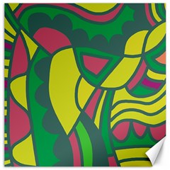 Green Abstract Decor Canvas 12  X 12  