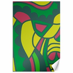 Green Abstract Decor Canvas 24  X 36 