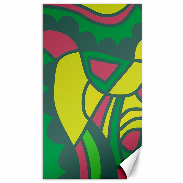 Green abstract decor Canvas 40  x 72  