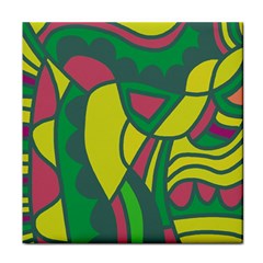 Green Abstract Decor Face Towel