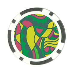 Green Abstract Decor Poker Chip Card Guards (10 Pack) 