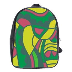 Green Abstract Decor School Bags(large)  by Valentinaart