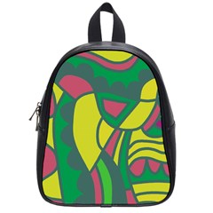 Green Abstract Decor School Bags (small) 