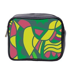 Green Abstract Decor Mini Toiletries Bag 2-side