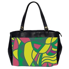 Green Abstract Decor Office Handbags (2 Sides) 