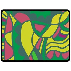 Green Abstract Decor Fleece Blanket (large) 