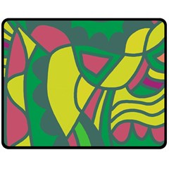 Green Abstract Decor Fleece Blanket (medium) 