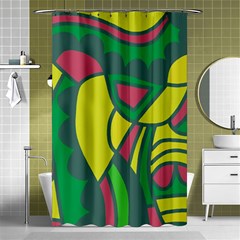 Green Abstract Decor Shower Curtain 48  X 72  (small) 