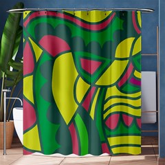 Green Abstract Decor Shower Curtain 60  X 72  (medium) 