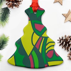 Green Abstract Decor Christmas Tree Ornament (2 Sides)