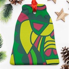 Green Abstract Decor Bell Ornament (2 Sides)