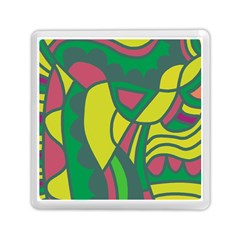 Green Abstract Decor Memory Card Reader (square)  by Valentinaart