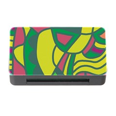 Green Abstract Decor Memory Card Reader With Cf